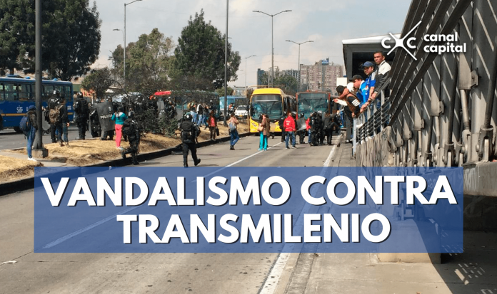 Vandalismo en bloqueo a TransMilenio