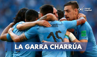 Celebración gol Uruguay