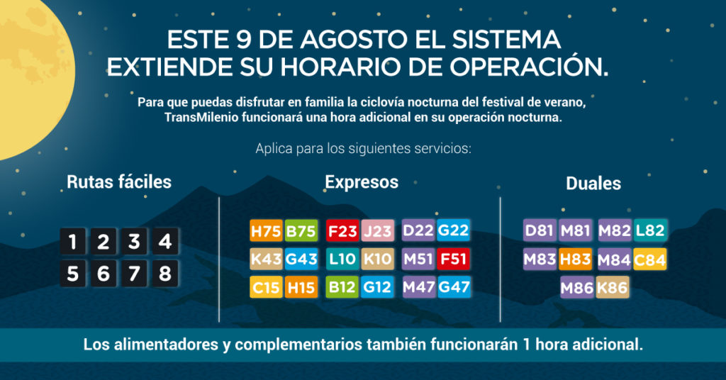 TransMilenio extiende su horario este jueves