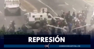 Tanqueta militar arrolla a varios manifestantes en Caracas