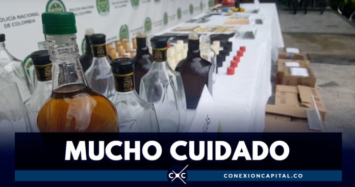 Autoridades incautaron más de 100 botellas de licor adulterado